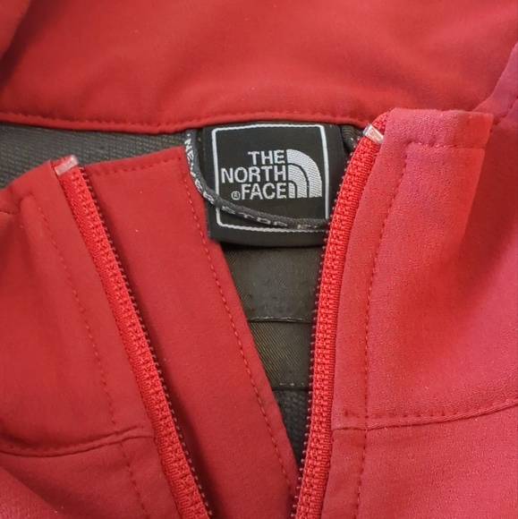 The North Face TNF APEX Softshell Full Zip Jacket Size Large Red Dark Grey EUC - Picture 5 of 8